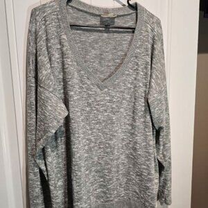 Style & Co. Green V Neck Long Sleeve Top XL